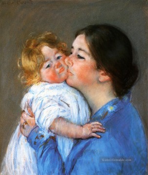 Ein Kuss für Baby Anne Mütter Kinder Mary Cassatt Ölgemälde